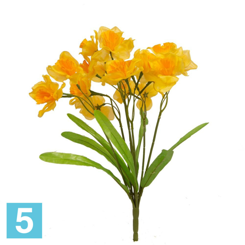 Букет Нарцисса*7 искусственный Alseed, h-38 см.