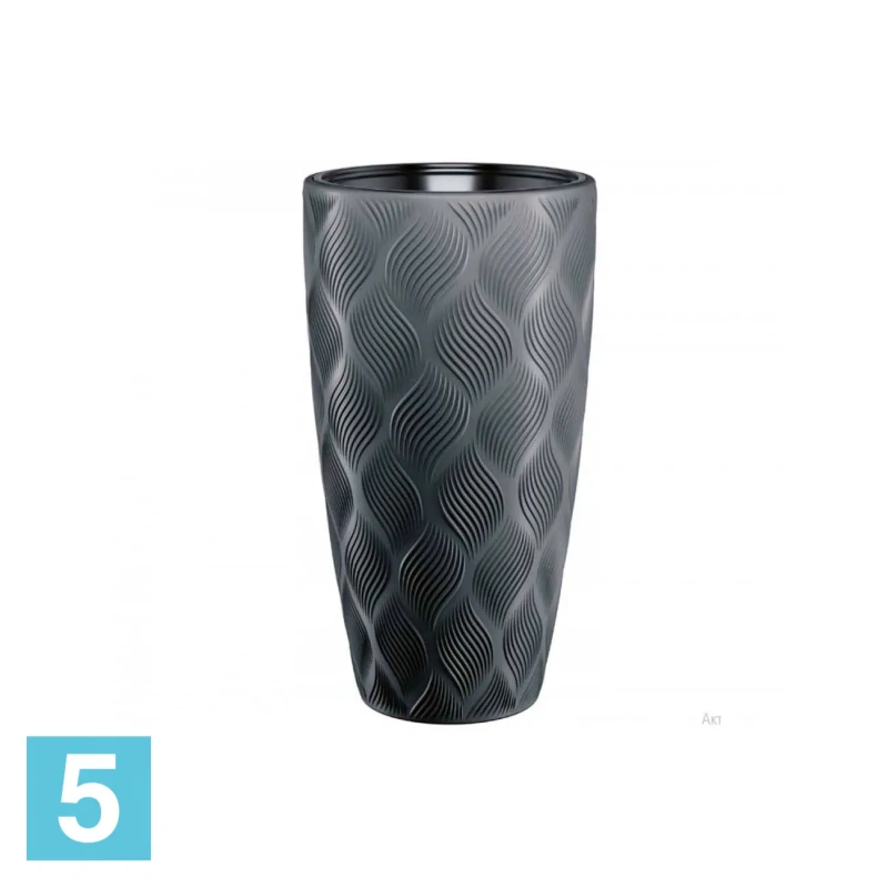 Кашпо FORM-PLASTIC Flow Slim, антрацит 40-d, 58-h