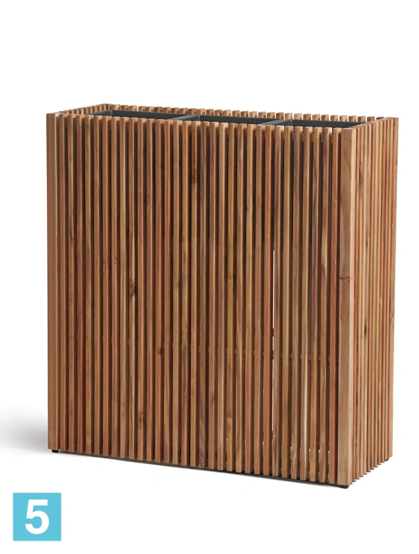 Кашпо TREEZ Effectory Timberline Высокий дивайдер, тёмное дерево 86-l, 33-w, 90-h