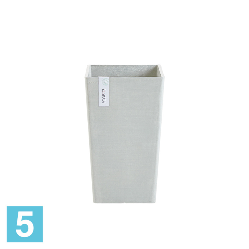 Высокое кашпо Ecopots Rotterdam-MH, светло-серое 30-l, 30-w, 50-h
