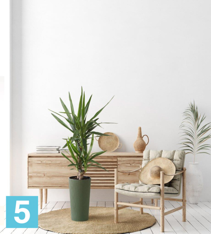 Кашпо Lamela Lilia Eco Jumper, белое 30-d, 57-h