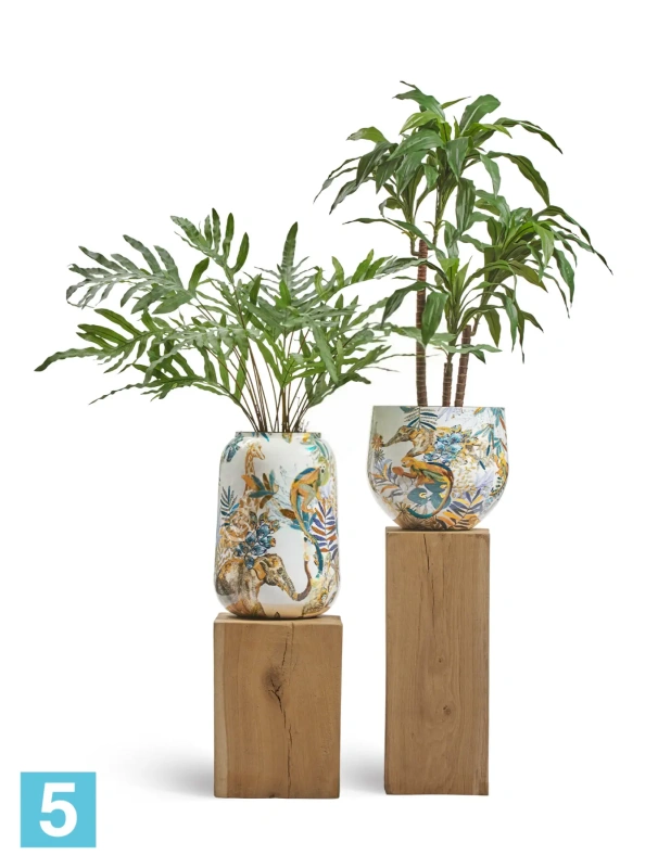 Кашпо TREEZ Effectory Savage Garden Design-ваза Wild, белое 43-d, 62-h