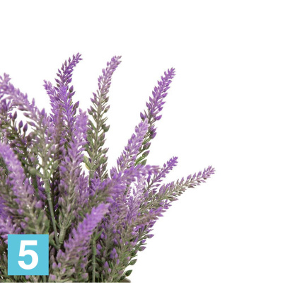 Лаванда-соцветие искусственная Alseed, h-20 см. фиолетовая в кашпо, d-11 см.