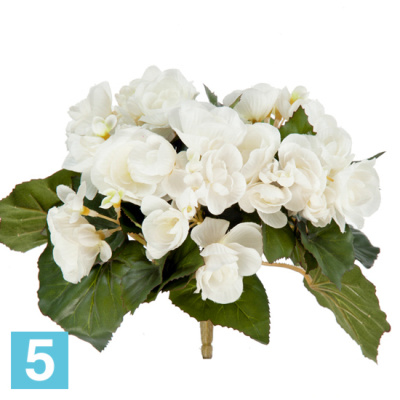 Искусственный цветок для декора Бегония куст белый TREEZ Collection в #REGION_NAME_DECLINE_PP#