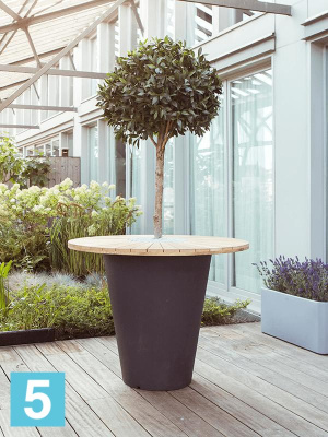 Кашпо с барным столом Otium olla table herba, черное d-131 h-102 см в #REGION_NAME_DECLINE_PP#