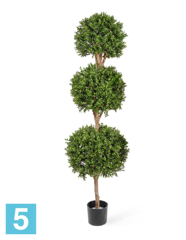 Самшит шар искусственный TREEZ Collection Тройной 190h, (крона 1 х 50-d, 1 х 45-d, 1 х 40-d)