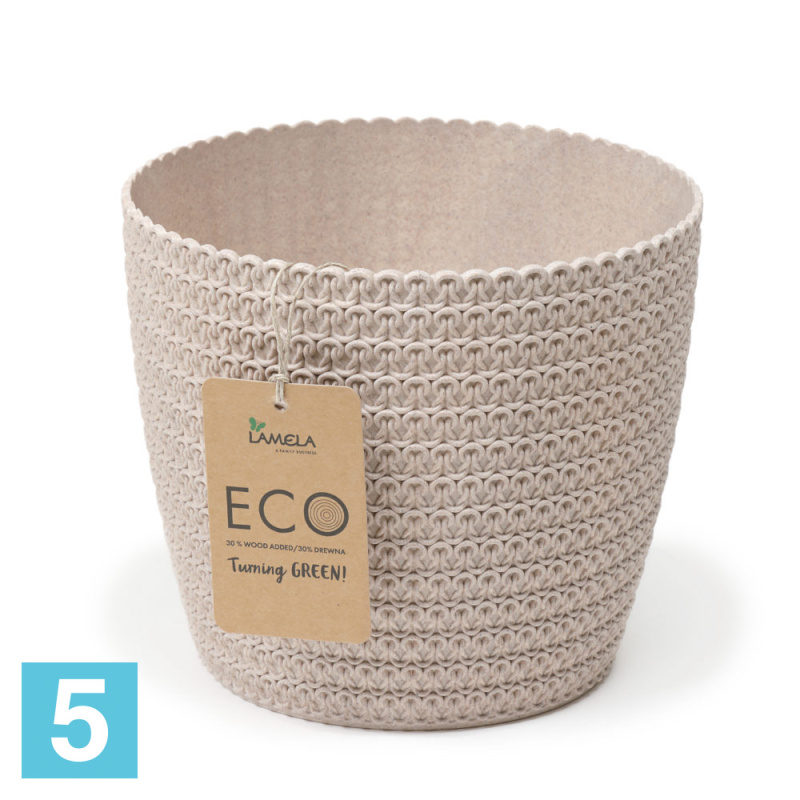 Кашпо Lamela Magnolia Eco Jersey, натуральное дерево 30-d, 26-h