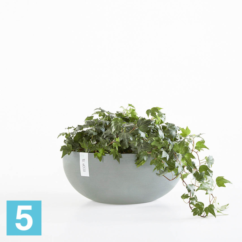 Напольное кашпо Ecopots Sofia Big, серо-голубое 43-l, 25-w, 17,5-h