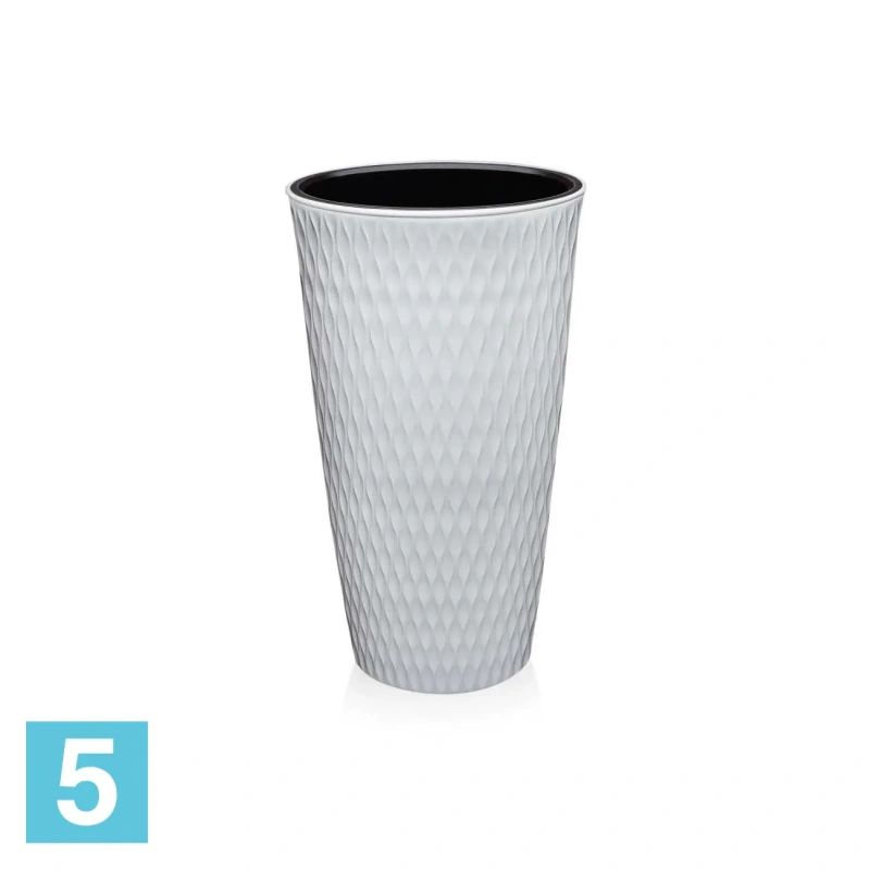 Кашпо Эльфпласт Kerama, белое 25,5-d, 48,2-h