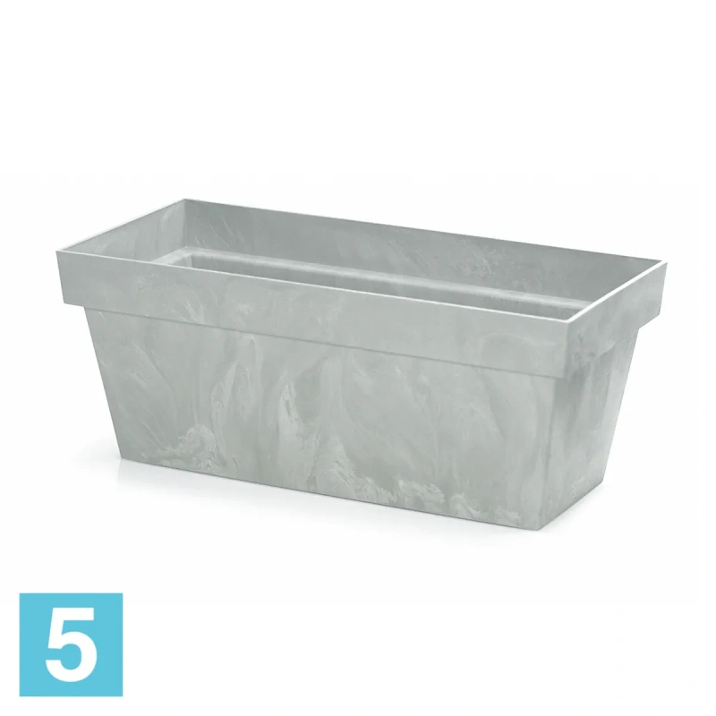 Прямоугольное кашпо Prosperplast Cube Case Beton, бетон 59-l, 26-w, 24-h