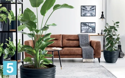 Кашпо Prosperplast FURU, серое 39-d, 32-h