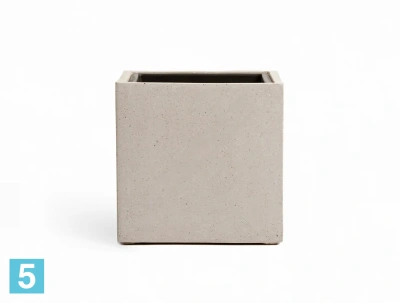 Кашпо TREEZ Effectory Beton Куб, белый песок 60-l, 60-w, 60-h