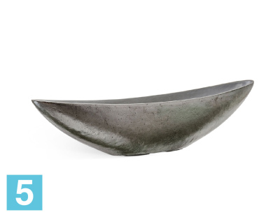 Кашпо TREEZ Effectory Metal Ваза-Лодка, стальное серебро 90-l, 18-w, 20-h в #REGION_NAME_DECLINE_PP#
