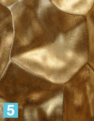 Кашпо TREEZ Effectory Metal Высокая лодка Design Сrumple, сусальное золото 69-l, 35-w, 26-h