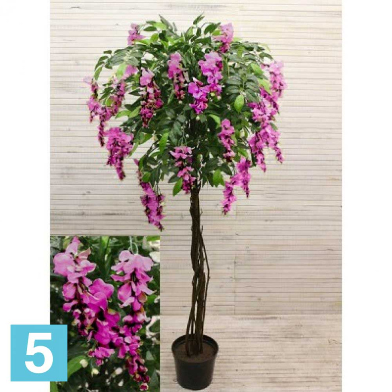 Глициния искусственная Alseed, вистерия, фуксия, h-160 см.