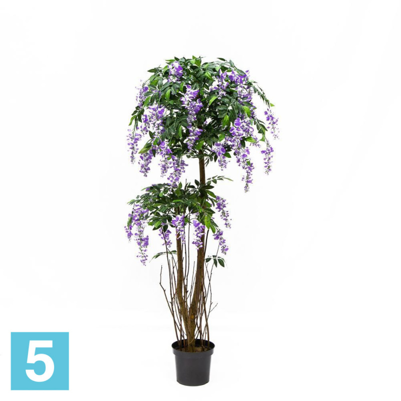 Глициния искусственная Alseed, вистерия, h-190, сиреневая