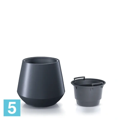 Кашпо Prosperplast HEOS, медное 39,5-d, 35-h