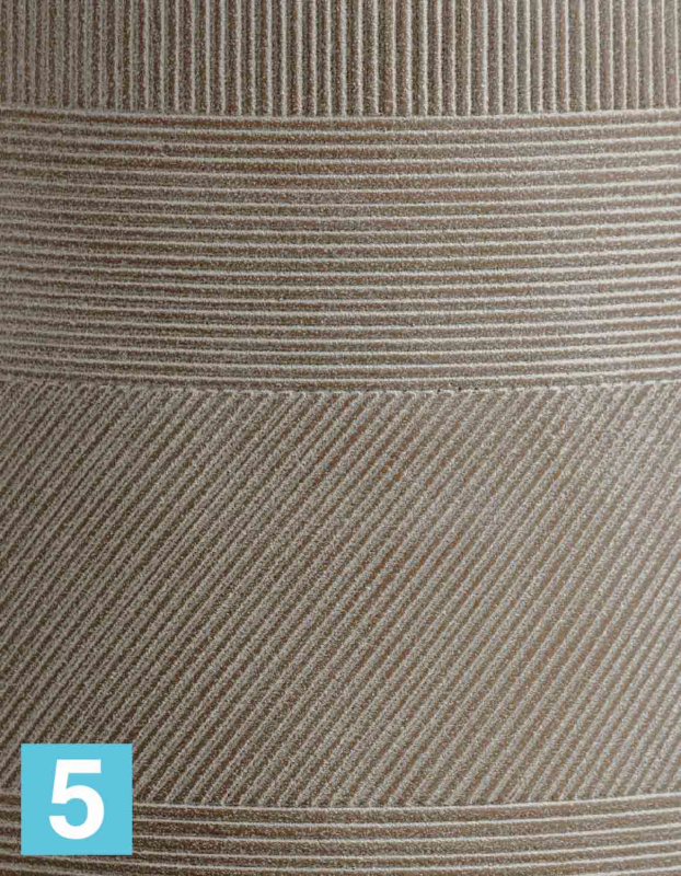 Кашпо TREEZ ERGO Graphics, низкая чаша, капучино 55-d, 37-h