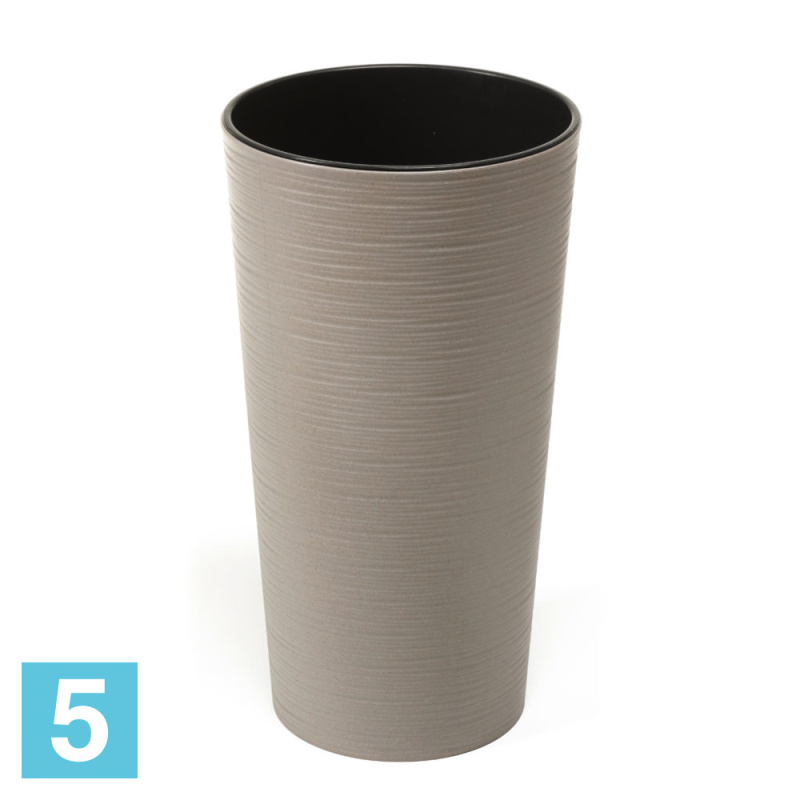 Кашпо Lamela Lilia Eco Dluto, серое 30-d, 57-h