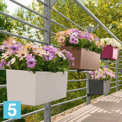 Кашпо с автополивом Lechuza Balconera Color, белое 80-l, 19-w, 19-h