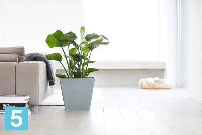 Напольное кашпо Ecopots Rotterdam, серо-голубое 40-l, 40-w, 35-h в #REGION_NAME_DECLINE_PP#