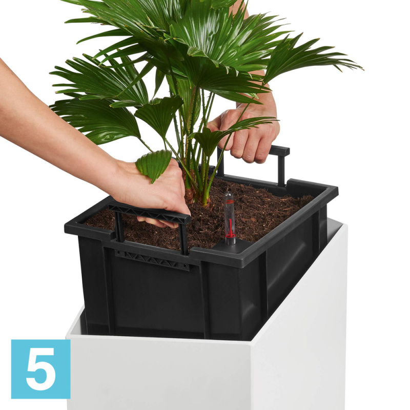 Lechuza Cursivo кашпо, серебристый металлик 40-l, 40-w, 67-h