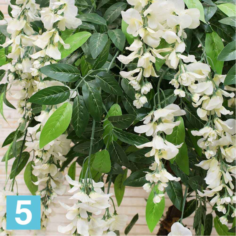 Глициния искусственная Alseed, вистерия, белая, h-160 см.