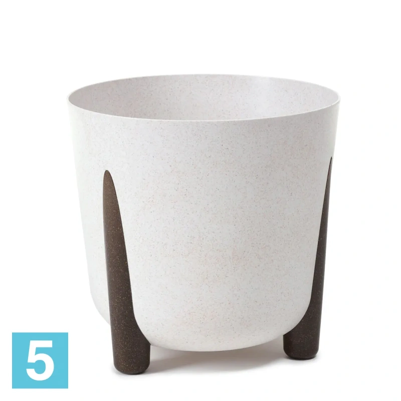 Кашпо Lamela Frida Eco Wood, белое 18-d, 18-h