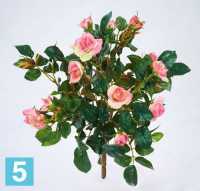 Искусственный цветок для декора Куст роз светло-розовых h30 см (4 ветки без кашпо) в Москве