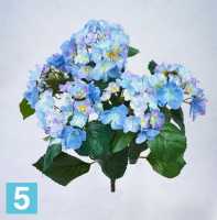 Искусственный цветок для декора Гортензия 40h голубой ( куст 5 веток без кашпо) в Москве
