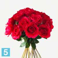 Искусственный букет из красных роз Джой 73h (25шт.) в #REGION_NAME_DECLINE_PP#