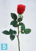 Искусственный цветок для декора роза Sensitive Botanic "Джессика" 5d*72h красная (полуоткрытая) в #REGION_NAME_DECLINE_PP#