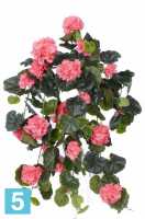 Искусственный цветок для декора Герань махровая France 70h розовая (ампельный куст 10 цветков + 128 листьев) в Москве