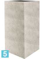 Кашпо Grigio high, куб antique, белое-бетон l-30 w-30 h-80 см в #REGION_NAME_DECLINE_PP#
