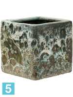 Кашпо Lava, куб relic jade (glazed inside) l-16 w-16 h-16 см в #REGION_NAME_DECLINE_PP#
