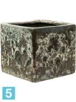 Кашпо Lava, куб relic jade (glazed inside) l-22 w-22 h-20 см в #REGION_NAME_DECLINE_PP#