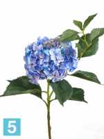 Искусственный цветок для декора Гортензия "Jumbo" 25dx105h голубой (14 листов) в Москве