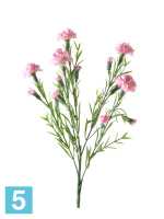 Искусственный цветок для декора Гвоздика полевая 64h розовый