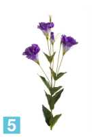 Искусственный цветок для декора Эустома (3 цветка 2 бутона) 85h фиолетовый в Москве