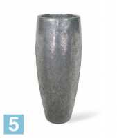 Высокое кашпо Fleur ami Crackle Aluminium 50-d, 120-h, серебряное