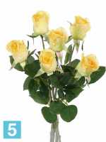 Искусственный букет из Роз в бутоне 38h желтый (6 цветков) в #REGION_NAME_DECLINE_PP#
